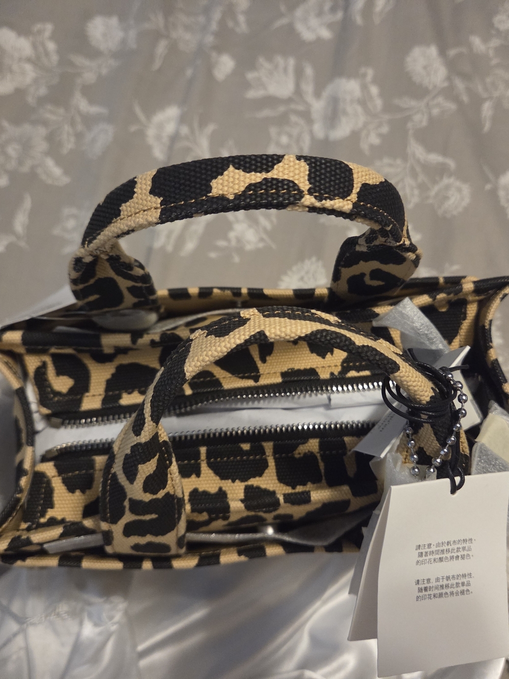 Coach Leopard-Print Canvas Mini Tote - Tan & Black - Picture 4 of 4